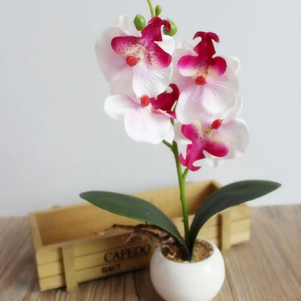 

Artificial Flower Bonsai Orchid Bonsai Artificial Colorful Butterfly Orchid Flower Pot Durable Decorative Bonsai For Bedroom