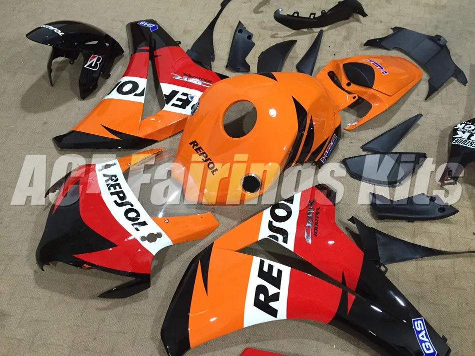 Инжекционного метода литья) ABS Полный комплект обтекателей Подходит для Honda CBR1000RR 08-11 2008 2009 2010 2011 CBR1000 Обтекатели repsol высокая отключающая способность