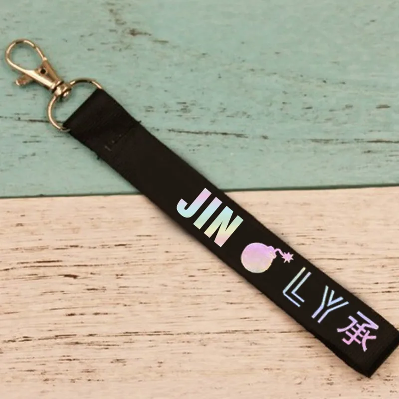JIN KPOP брелок с лазером Bangtan для мальчиков, брелок для ключей с надписью Love Yourself RAPMONSTER V JUNGKOOK JIMIN JHOPE RM, аксессуары для ключей - Цвет: JIN