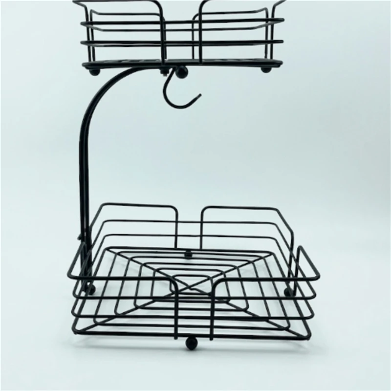 

Двойная полка для хранения фруктов с вешалкой в виде банана, полый стенд, витрина