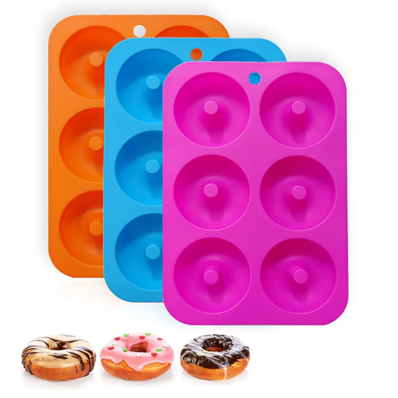 

1pcs 6 Grid Donut Mold Silicone Bakery Baking Pan Non-Stick Donut Maker Home DIY Handmade Dessert Molde Kitchen Decoration Mould