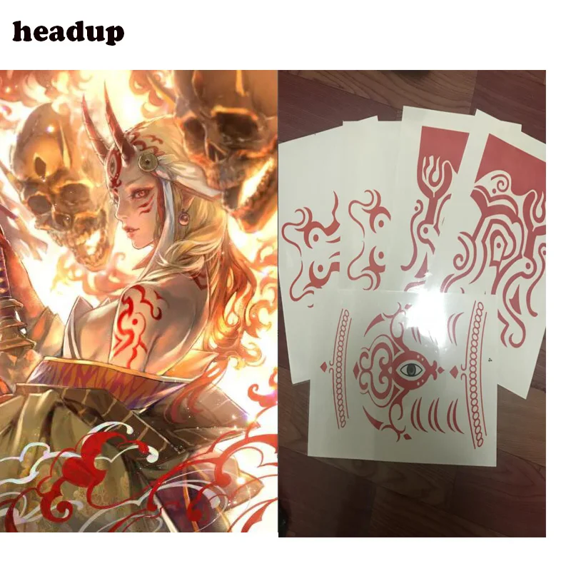 FGO Татуировка обозначение анимация выставка на заказ палка татуировки для ibaraki douji переносить наклейку с татуировкой водонепроницаемый тату prop