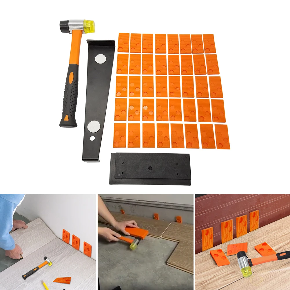 

43pcs Wood Flooring Tools Installation Kit Laminate Vinyl Plank Flooring Spacers Double Face Mallet For Woodworking Accessories