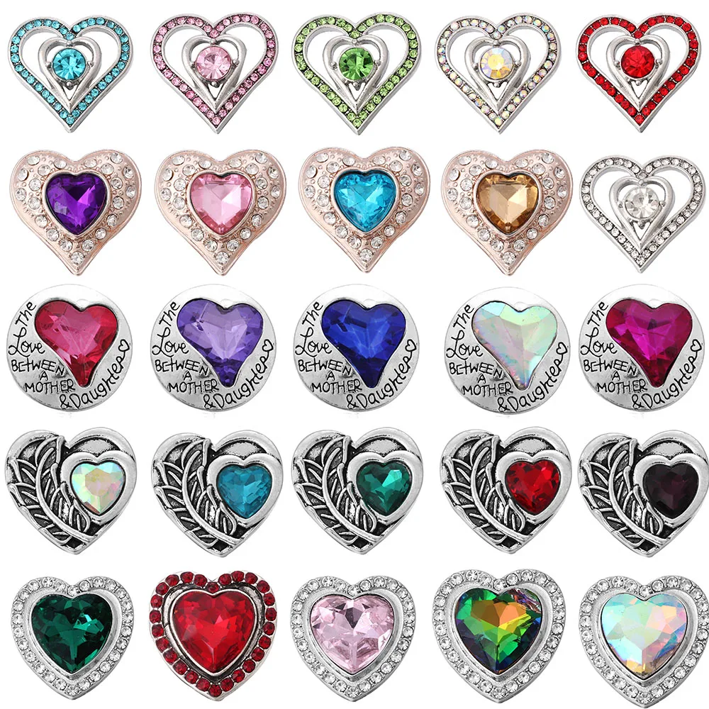 6 шт./Партия DIY любовь кнопки в форме сердца ювелирные изделия подходят 18 мм