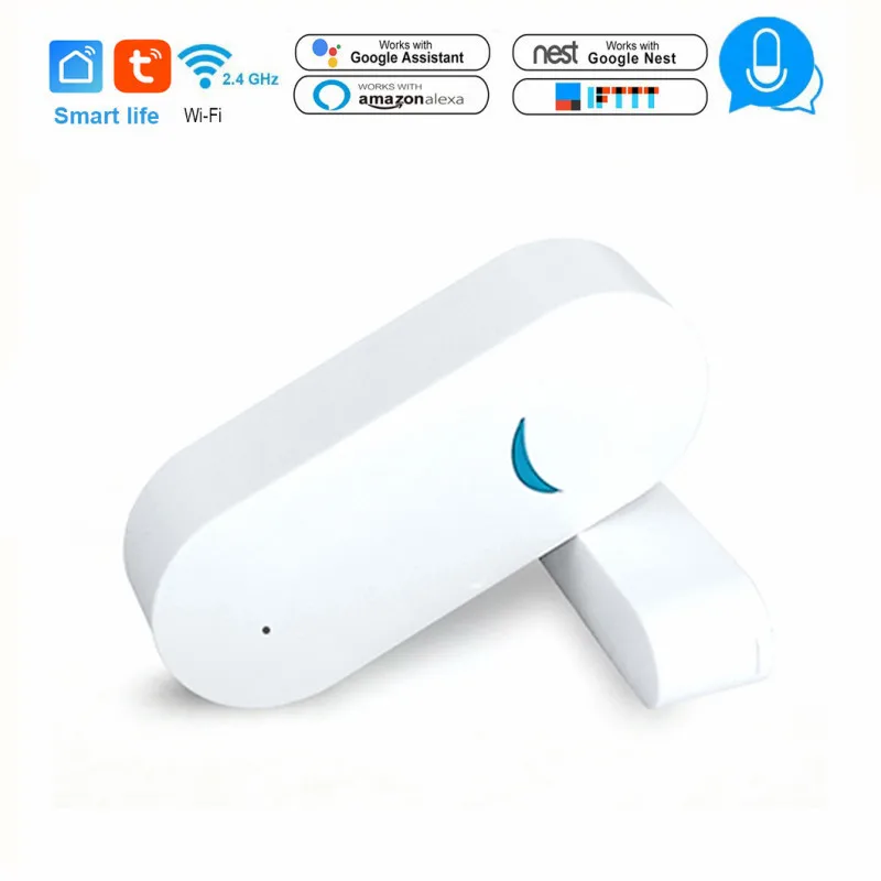 

Tuya Smart WiFi датчик для двери открытый закрытый детекторы двери окна сигнал тревоги сигнала тревоги Совместимость с Alexa Google Home приложение Smart Life