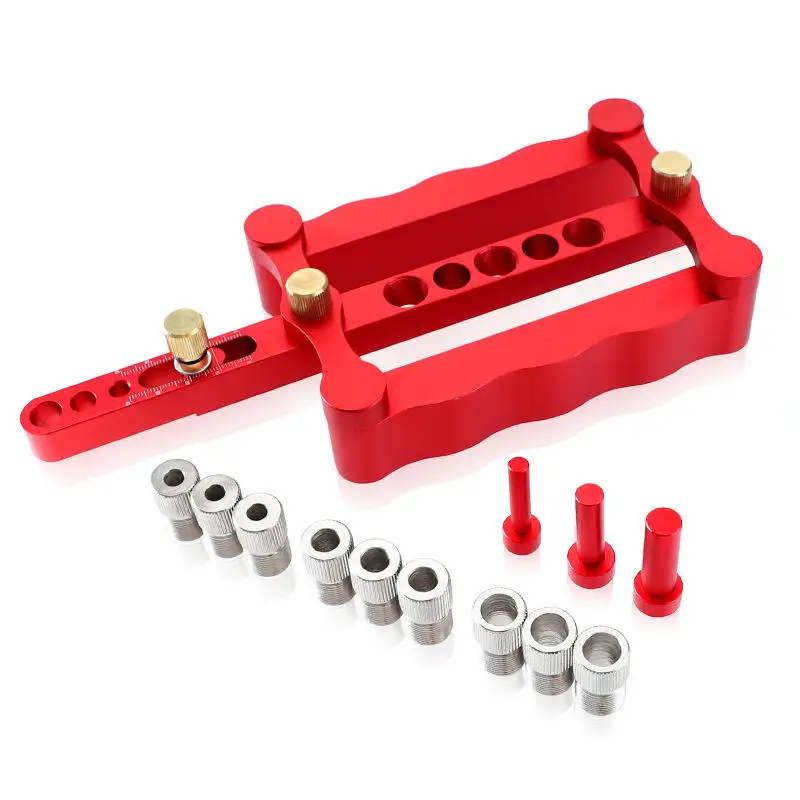 

ALLSOME 6/8/10mm Self-centering Woodworking Doweling Jig Drill Guide Wood Dowel Puncher Locator Tools Kit for Carpentry