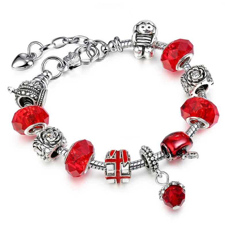 Браслет с шармами в рождественском стиле Изящные Ювелирные украшения бусины