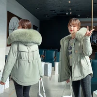 padded jacket women short winter 2021 new student tuxedo cotton coat small girl coat korean version waist size plus casual
