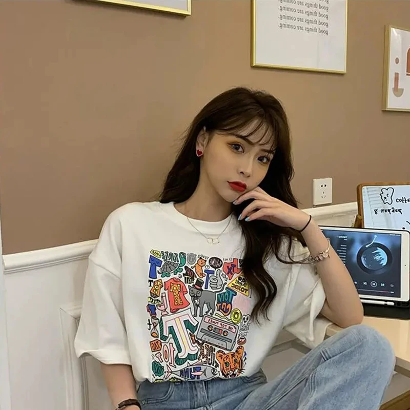 

taste shirt accessory Harajuku Gothic Female Tshirt Print Short Sleeve black Tops Tee Fashion Women Clothing T-shirts clothes