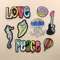sew on applique rainbow letter animal patch cheap embroidery iron on cartoon patches for kids clothes jacket hat badges
