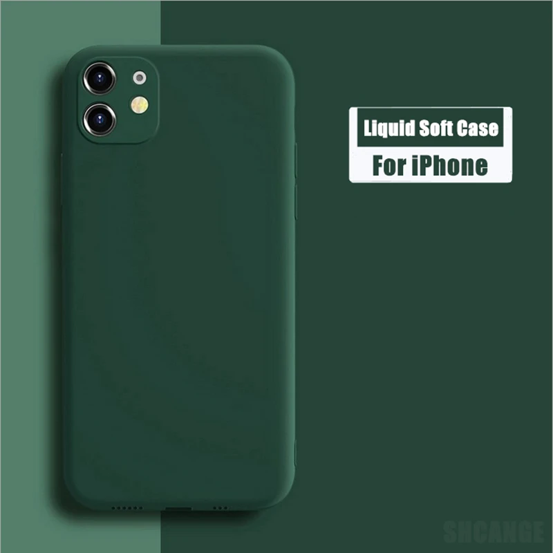 

SCHANGE Original Liquid Silicone Case for iPhone 12 Pro Max Mini Solid Color Soft Cover for iPhone 12/12Pro Max/12Mini Case