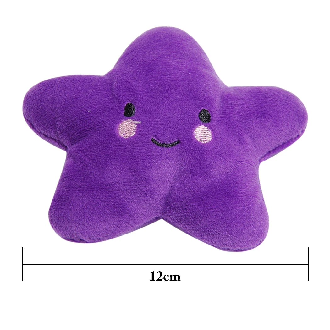

1pc Purple Five-Pointed Star Pet Toy Cute Creative Fruit Cartoon Animal Plush Vocal Pet Chew Toy Dog Sound Toy Dog Supplies