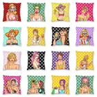 Поп-арт сексуальная девушка отстой леденец наволочки из полиэстера украшение для дивана модный мультяшный женский квадратный чехол для подушки 45x45 см