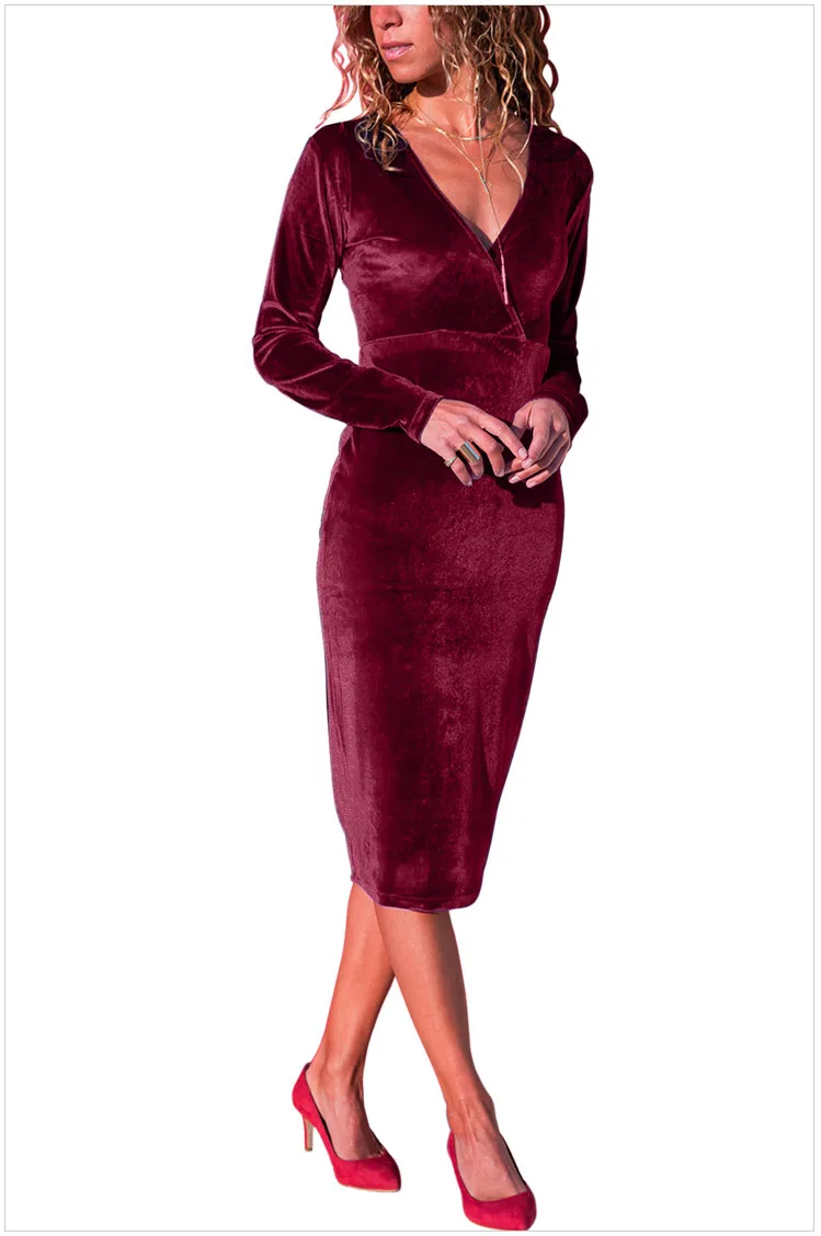 Платье для выпускного вечера элегантное бархатное коктейльное платье с длинным