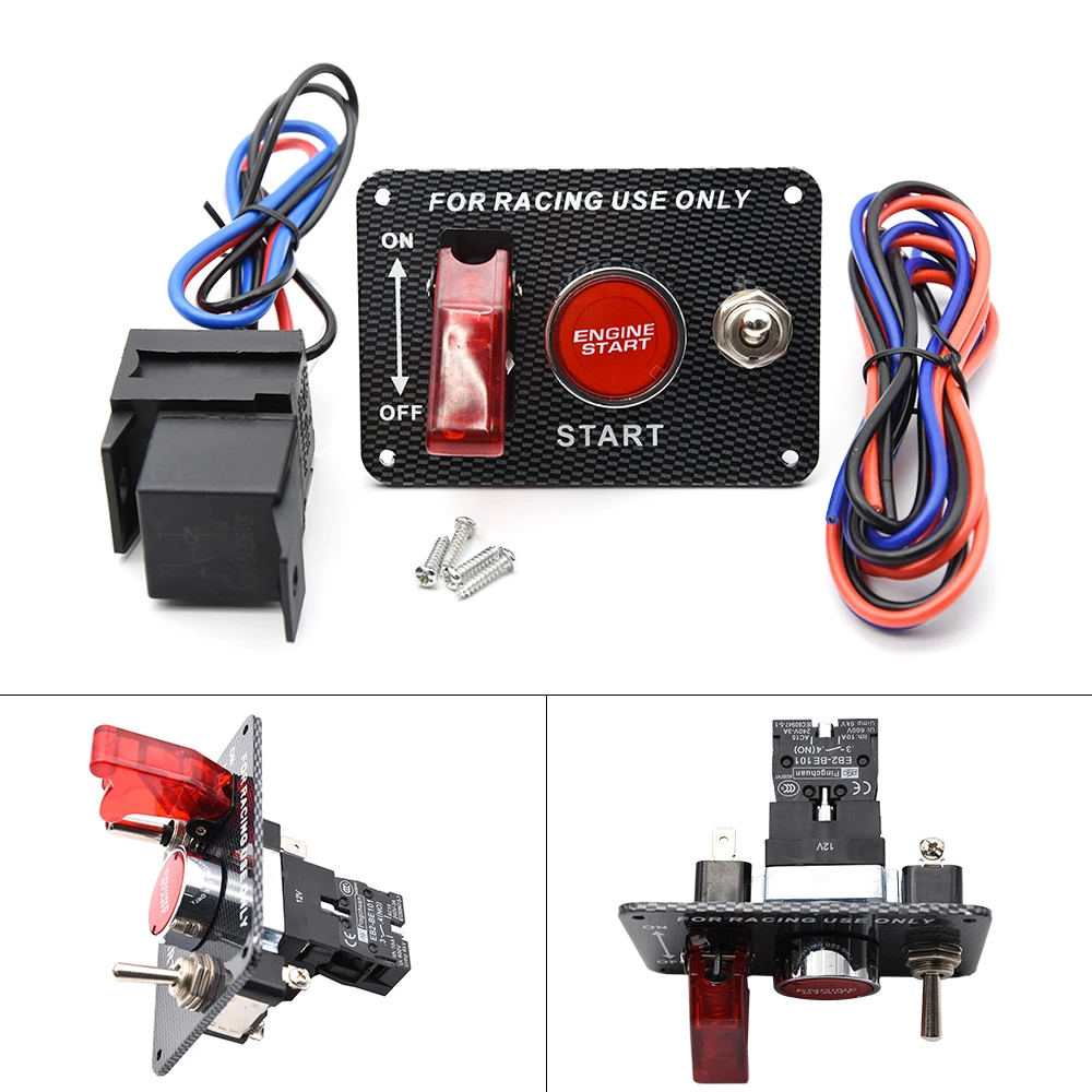 

Автомобильный аксессуар 12 В СВЕТОДИОДНЫЙ Переключатель зажигания Панель запуска двигателя универсальная нажимная кнопка для 12 в мощности ...