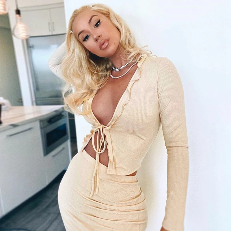 

Women's Lace Lace Top Slim Skirt 2-Piece