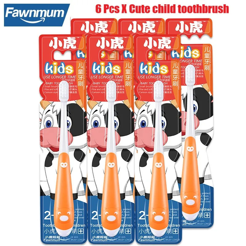 Детские зубные щетки Fawnmum, 6 шт.