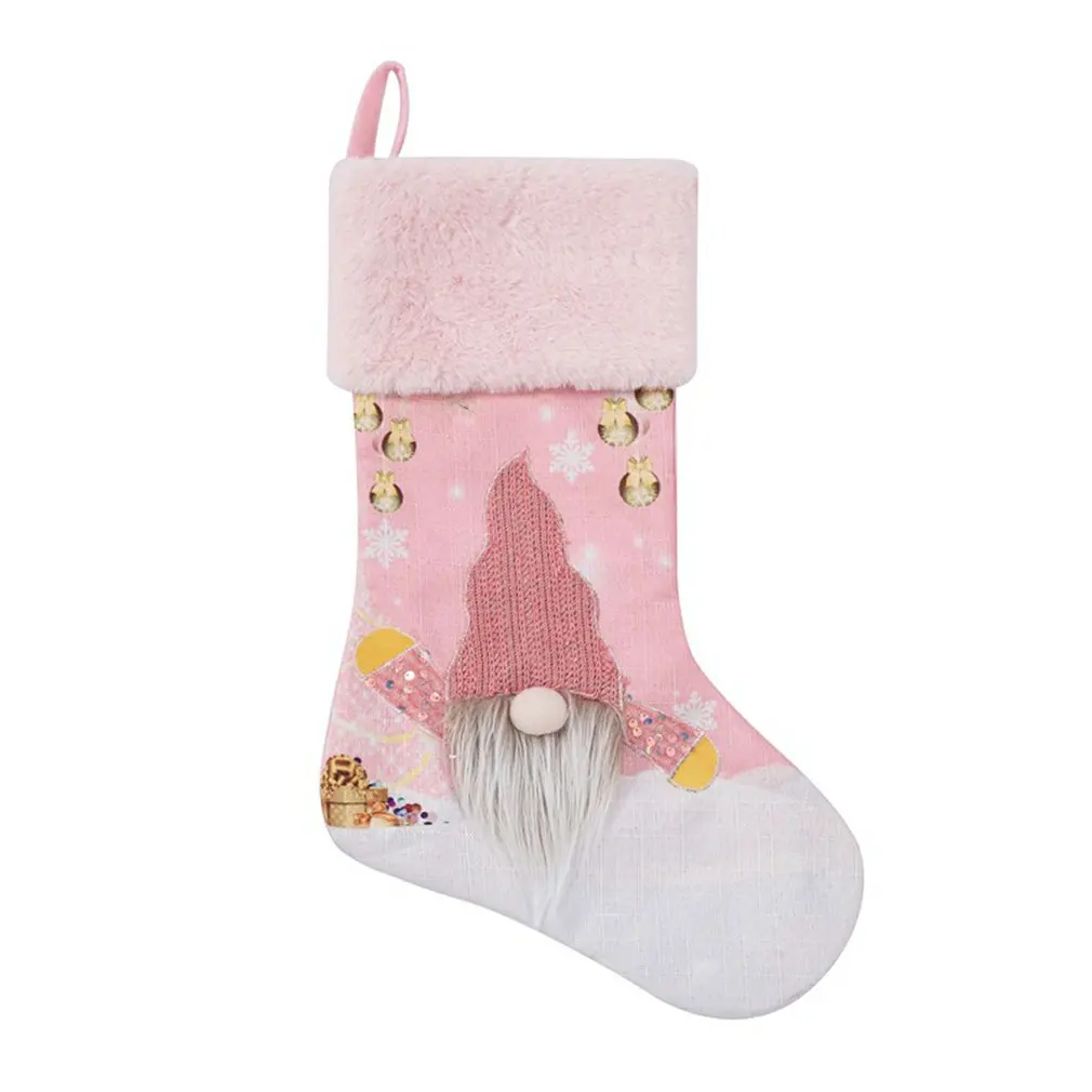 

Christmas Stockings Rudolph LED Light Santa Gnome Indoor Stairs Fireplace Hanging For Personalized Christmas Tree Decoration