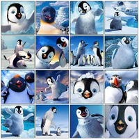 brand new 5d diamond penguin animals picture cross stitch kit full drill embroidery living room decoration handmade gift