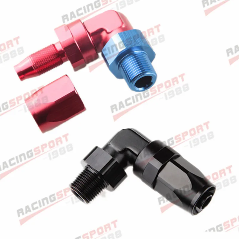 Алюминиевый AN8 AN 8 до 1/4 &quotNPT 90 градусов поворотный концевой фитинг шланга адаптер