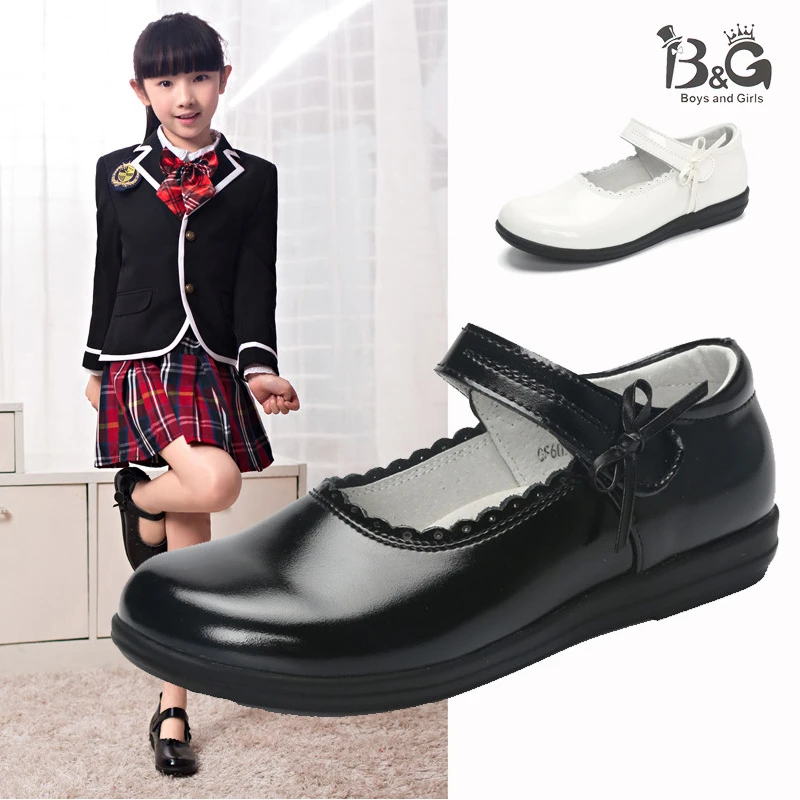 B & G детская танцевальная обувь из натуральной кожи дышащие школьные туфли