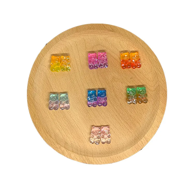 

Поделки смоляные Блестящий Медведь Подвески полимерные Стразы плоские с оборота DIY Скрапбукинг ремесленные украшения аксессуары