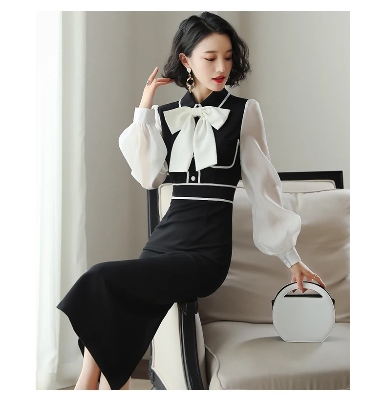 Длинное офисное вечернее платье женские платья весна лето женская одежда 2020