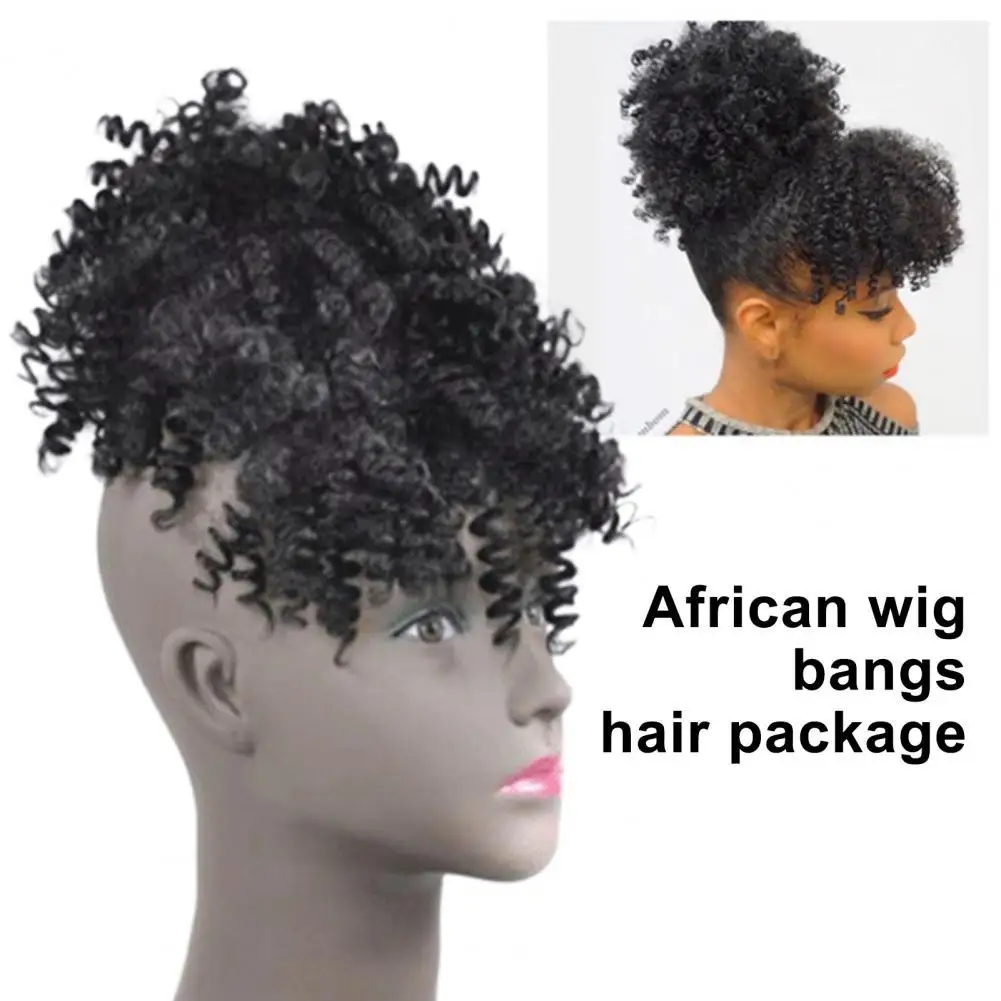 

Curly Bangs Breathable Anti-knotting High Temperature Fiber Women Kinky Curly Hair Bang Wigs for Forehead