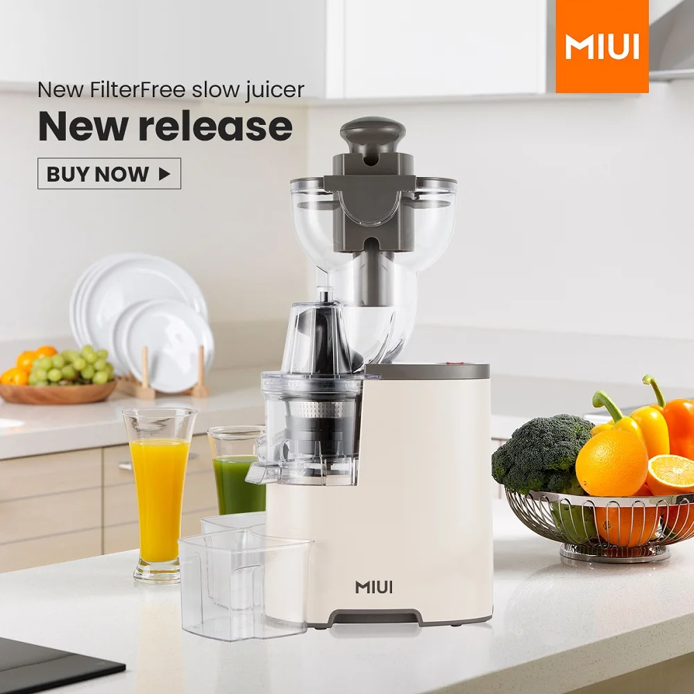 MIUI Slow Juicer with Stainless Steel Strainer (FFS6) ,Cold Pressed Masticating Type Criginal Juice Machine,150W Home Edition images - 6