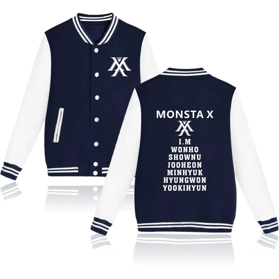 Дропшиппинг Monsta x бейсбольная куртка с буквенным принтом Мужская Дизайнерская
