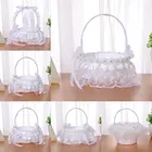 Свадебные принадлежности, мини-размер 17x18 см, корзина для цветов, имитация лепестков, украшение для дома и вечеринки, подарочное размещение цветочных лепестков и конфет