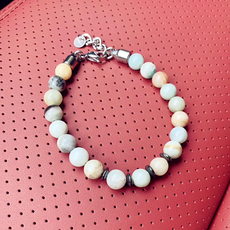 Браслет мужской 8 мм бусины из натурального камня lucky роскошный браслет застежка