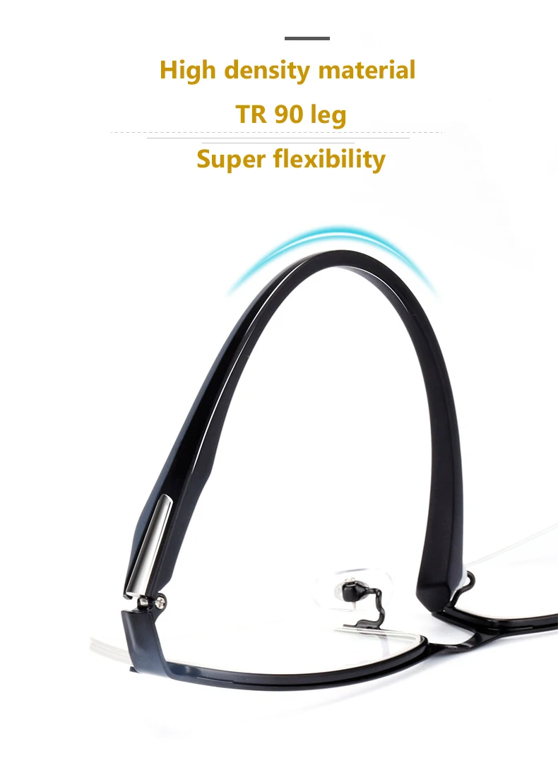 Men Myopia Glasses Frames Half&Full Male Eyeglasses Frame Fashion Metal Eyewear TR90 legs Prescription Optical Grade Glasses
