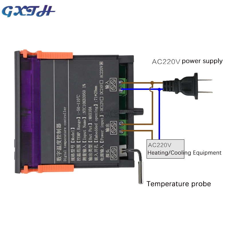 24V 220V Embedded Chassis Digital Thermostat Refrigerator Compressor Display Temperature Controller Switch Heating/cool | Инструменты