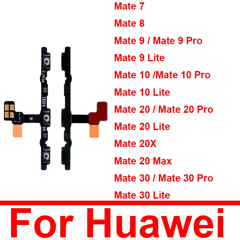 

Power Volume Flex Cable For Huawei Mate 7 8 9 10 20 20X 30 S Lite Pro Max Side Power Volume Buttons Flex Ribbon Cable Repair