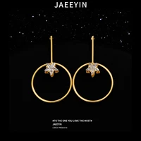popular gold plated jewelry star earrings hoop drop earrings for trendy ladies earrings