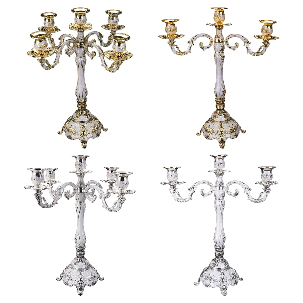 

Noble Candlestick 3/5 Arms Wedding Candle Holder Candelabra Table Decoration