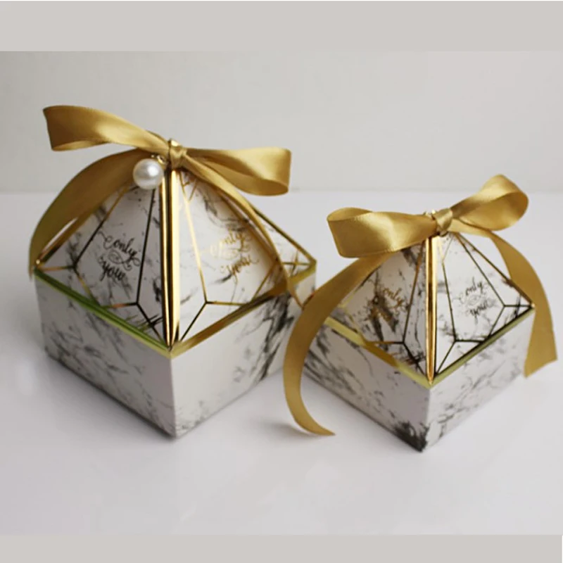 5 шт. конфетная коробка бронзового цвета драгоценный камень башня Свадебная