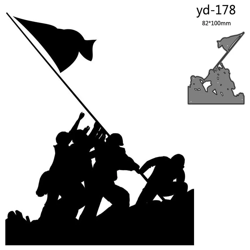 Нарезка металла Точило формы Поднимите флаг Декорация Scrapbook Бумажное ремесло Ножевой пресс-формы.