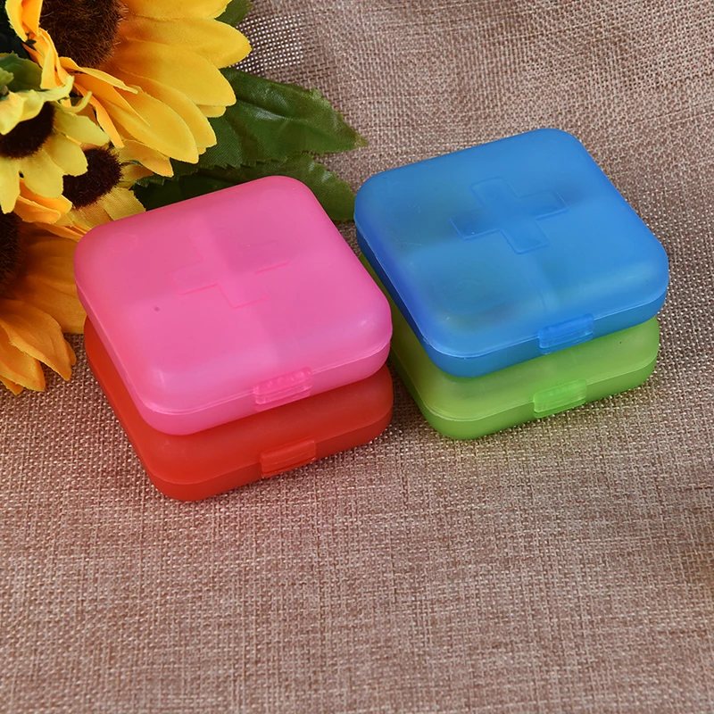 Складная коробка для лекарств и таблеток с 4 отделениями 1 шт. | Красота здоровье