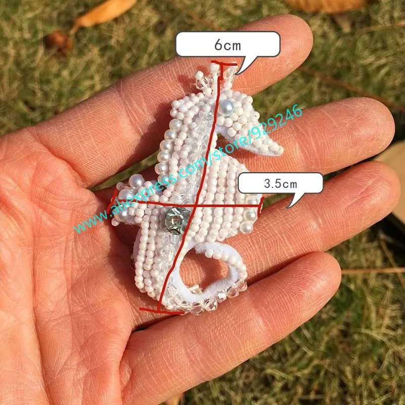 cute pink seahorse beaded patch for Kids' garment dress shoes decoration hand-sewed crystal applique sweater DIY hand crafts | Дом и сад