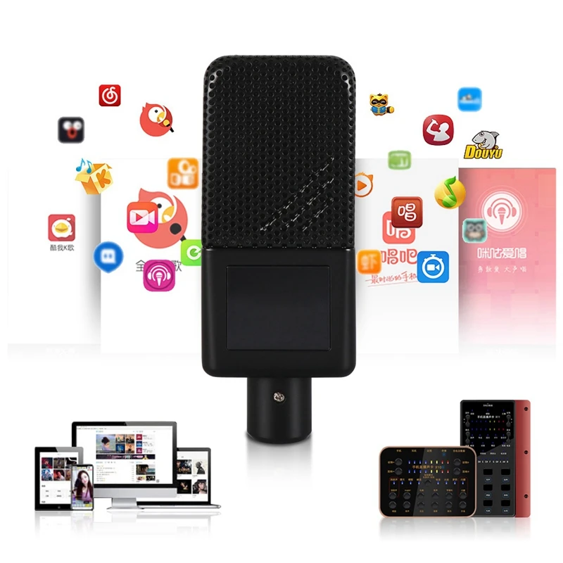 Микрофон конденсаторный Top Deals с подвеской + алюминиевый чехол, профессиональная студия для записи на компьютере, живой сцены и караоке.