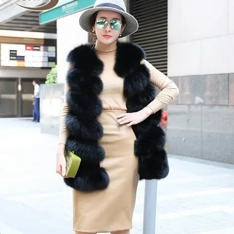 2020 женские жилеты из лисьего меха без рукавов зимний жилет утолщенная теплая