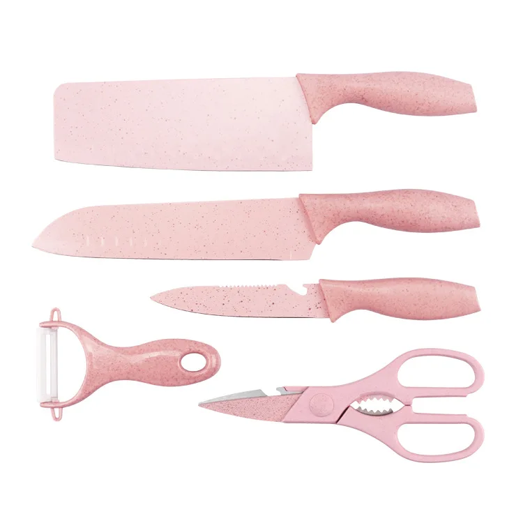 

Kitchen Knife 5 Piece Set of Wheat Stalk Kitchen Accessories 3CR13 Kitchen Gadgets Ceramic Knife Fruit Knife Kitchen Supplies