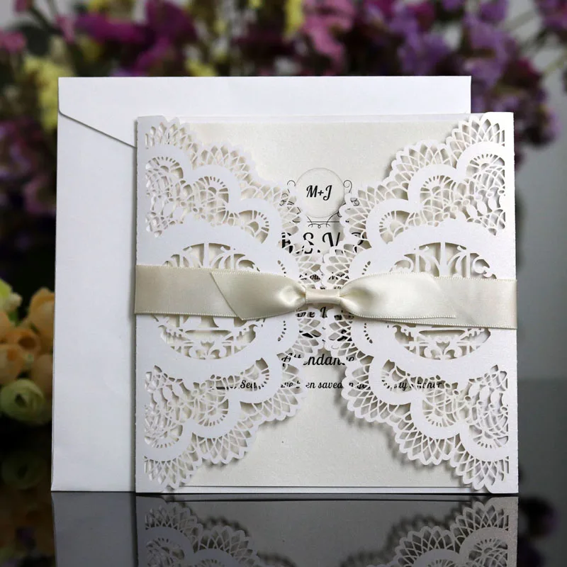 10 комплектов пригласительных открыток квадратные полые влюбленные птицы