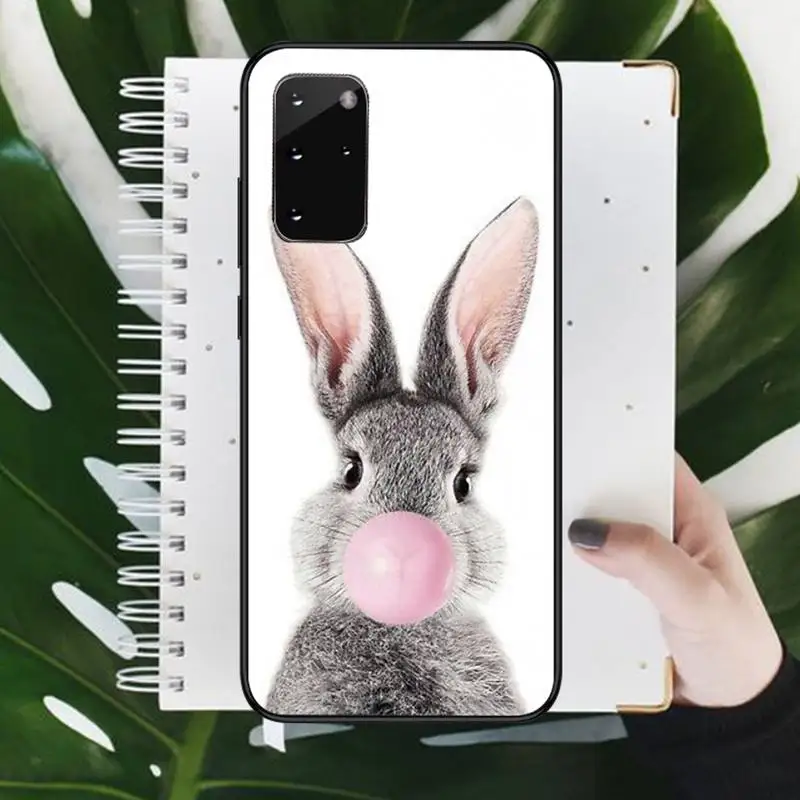 

Cute rabbit animal Phone Cases For Samsung galaxy S 9 10 20 A 10 21 30 31 40 50 51 71 s note 20 j 4 2018 plus