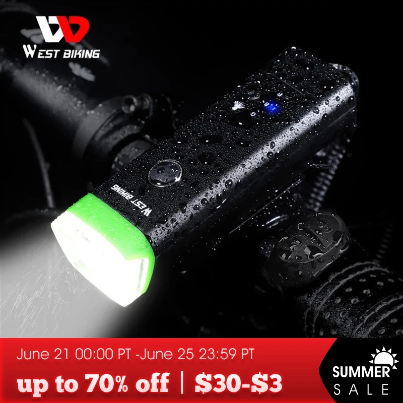 WEST BIKING велосипед светильник умная Индукционная Велосипед Передний фонарь на