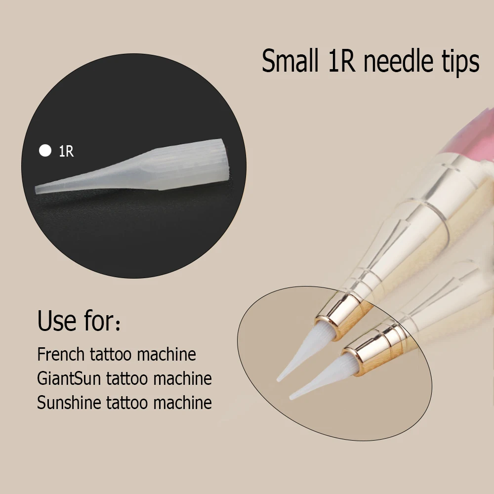 

Индивидуальная упаковка 1R, наконечники для татуажа бровей, пластиковые иглы Giantsun, колпачки для перманентного макияжа бровей, губ, тату-маши...