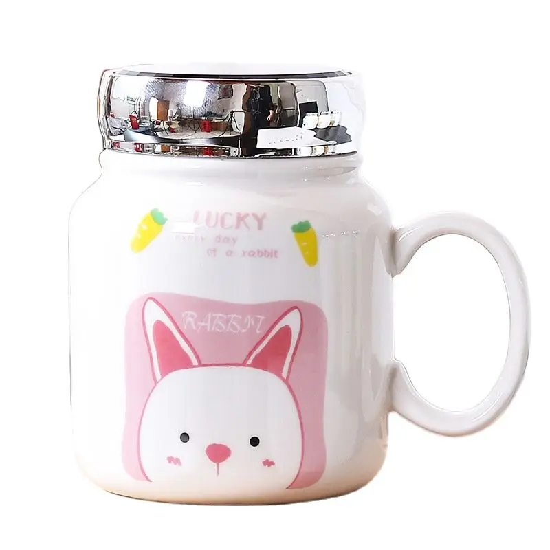 

Creative Cartoon Lovers Ceramic Cup Mirror Insulation Cup Water Cup Student Wedding Jewelry Companion Gifts