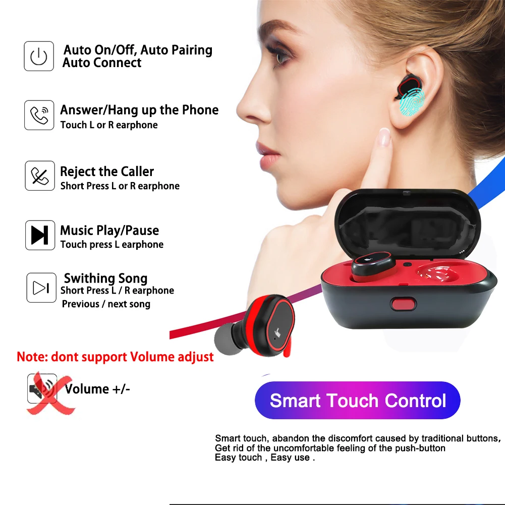 TWS беспроводные наушники 5 0 Bluetooth 3D стерео HIFI Спортивная гарнитура